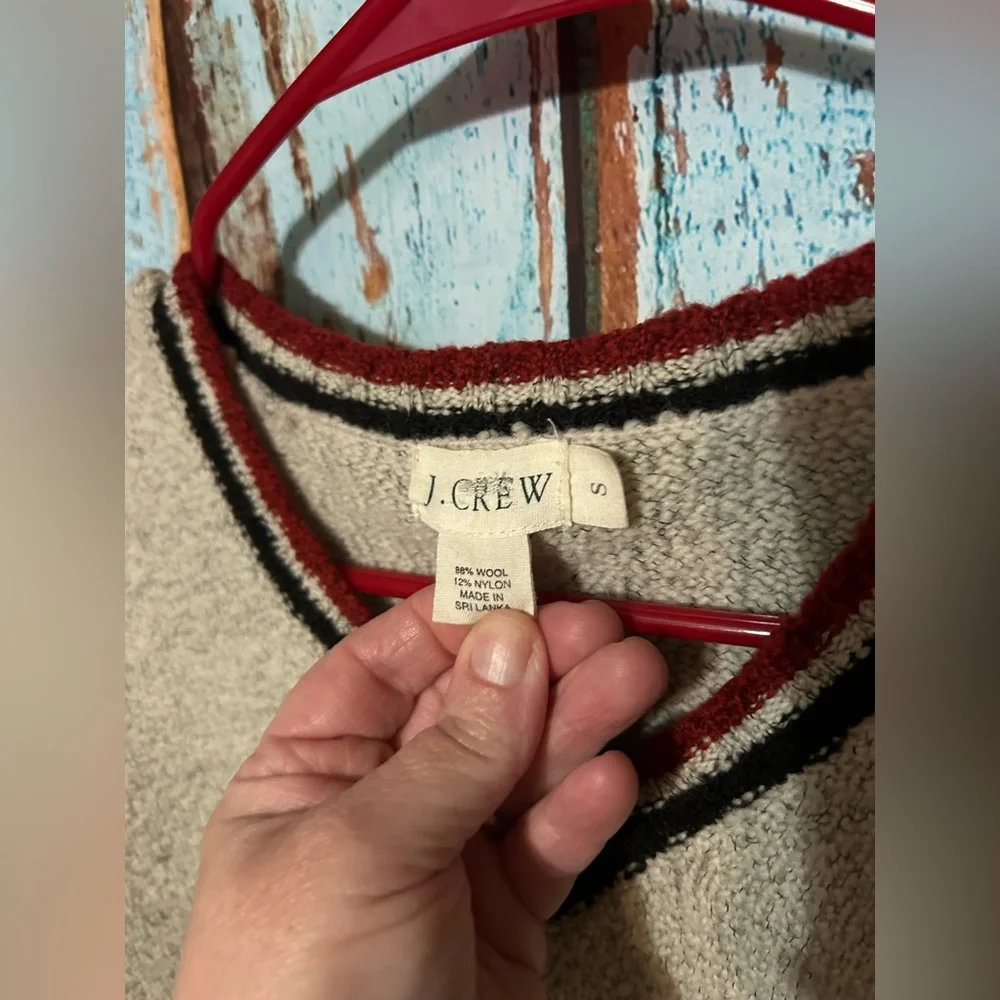 J. Crew Tennis Style V-Neck Sweater 88% Wool